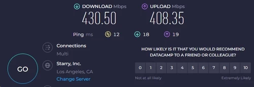 TunnelBear VPN local server speed test results