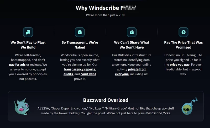 Windscribe VPN website homepage