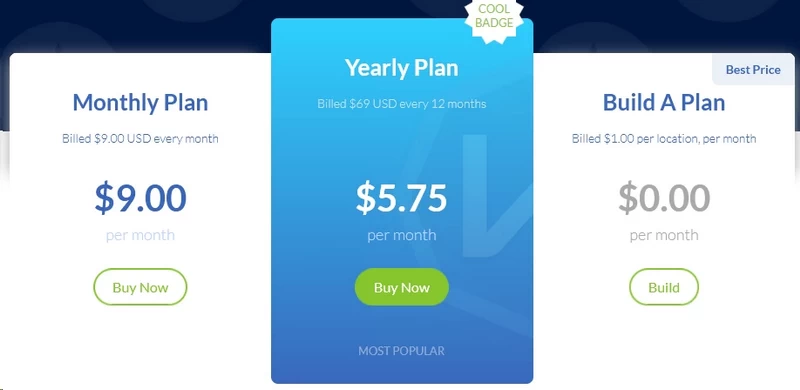 Windscribe VPN pricing plans page