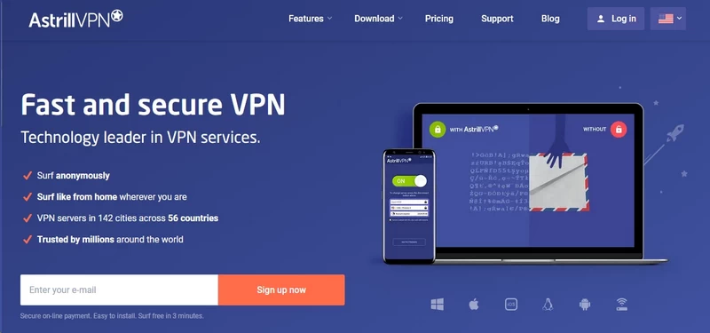 Astrill VPN official homepage