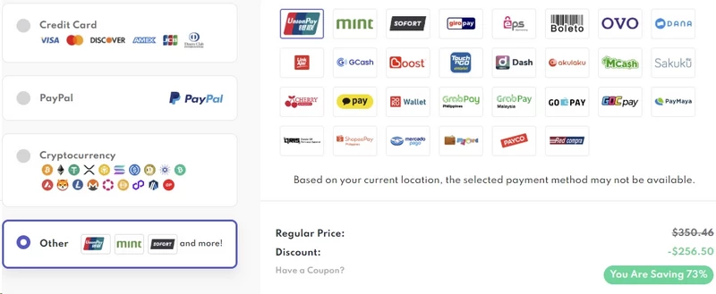 PrivadoVPN payment methods and billing options