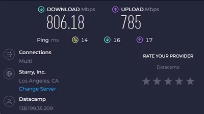 PrivadoVPN Los Angeles local server speed test