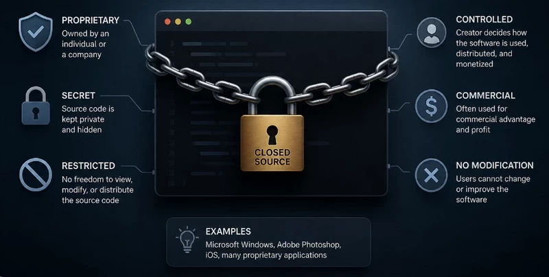 Key features of closed source software