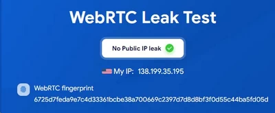 WebRTC leaks test using ZoogVPN