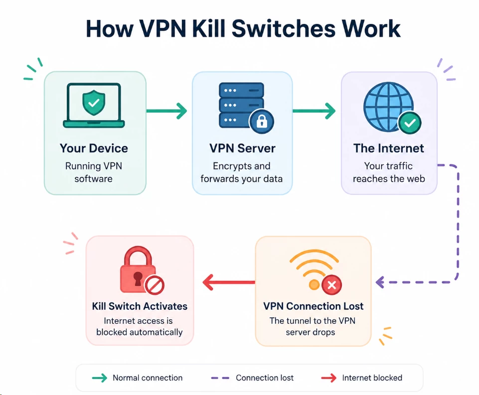 How VPN kill switch works