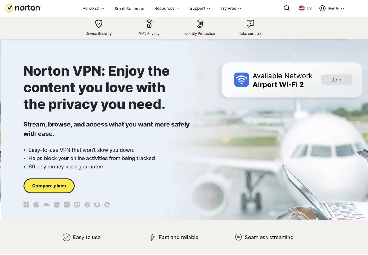 Norton VPN official product homepage